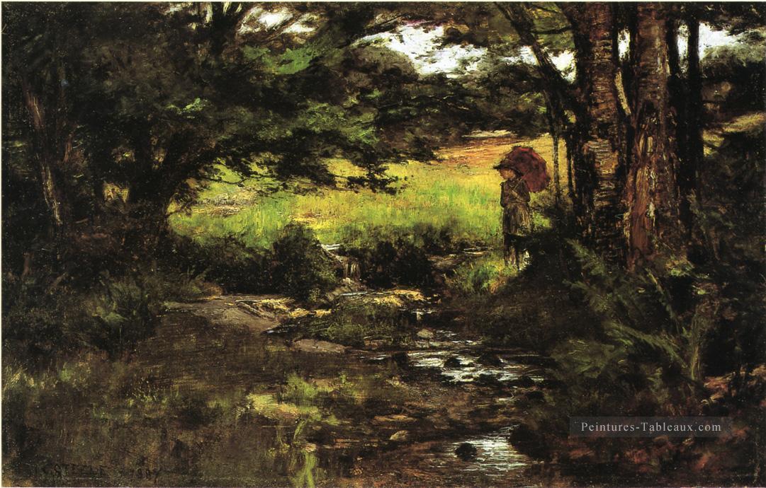Brook à Woods Impressionniste Indiana paysages Théodore Clement Steele Peintures à l'huile